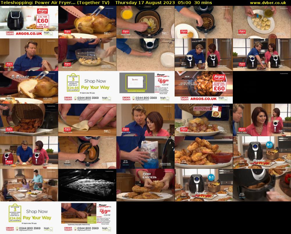 Teleshopping: Power Air Fryer... (Together TV) Thursday 17 August 2023 05:00 - 05:30