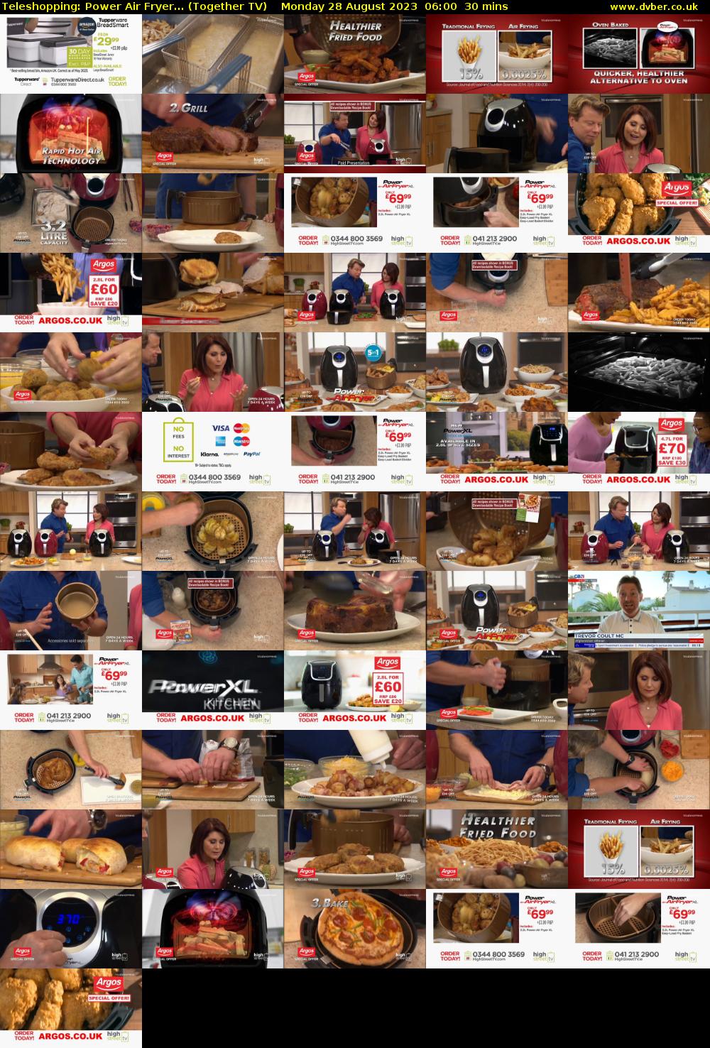 Teleshopping: Power Air Fryer... (Together TV) Monday 28 August 2023 06:00 - 06:30