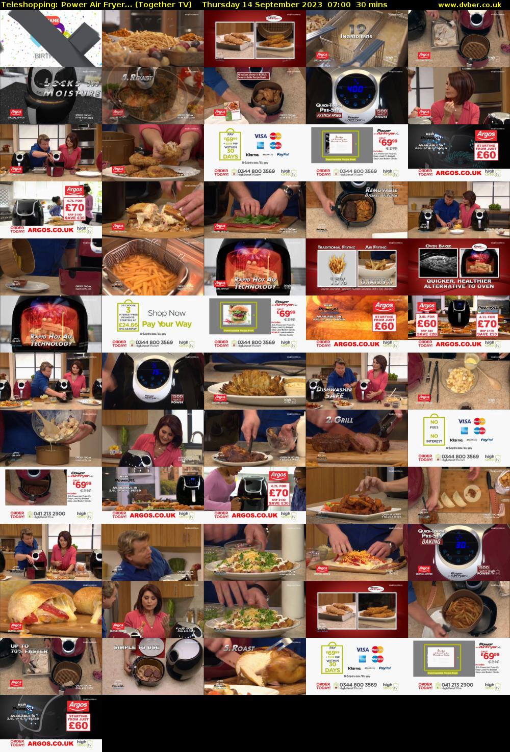 Teleshopping: Power Air Fryer... (Together TV) Thursday 14 September 2023 07:00 - 07:30