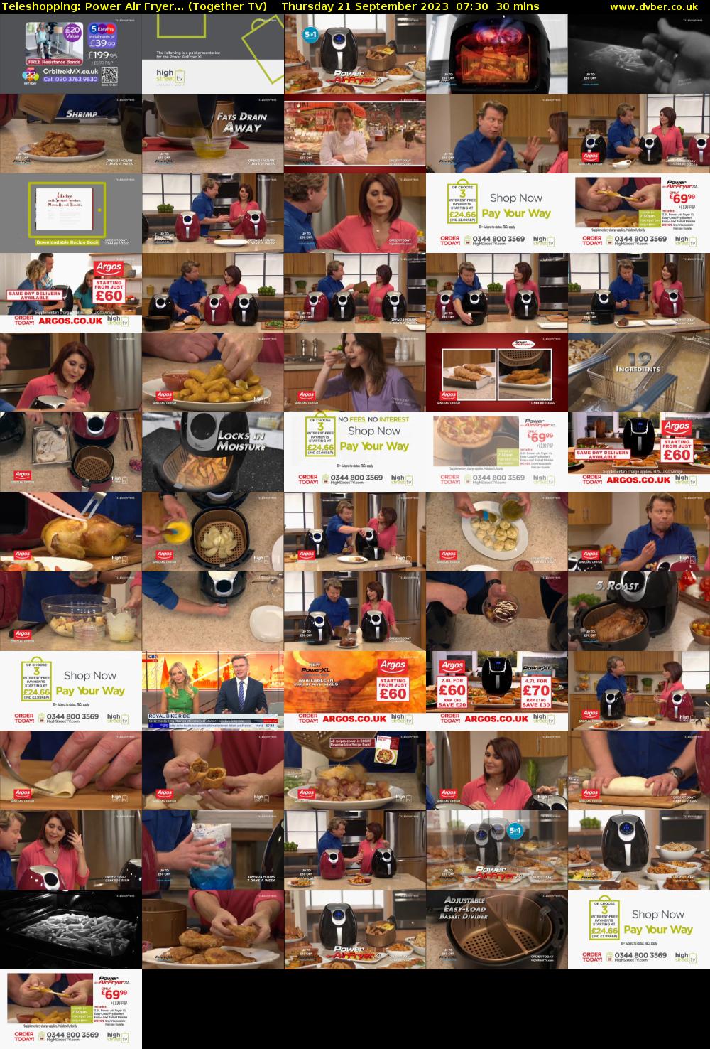 Teleshopping: Power Air Fryer... (Together TV) Thursday 21 September 2023 07:30 - 08:00