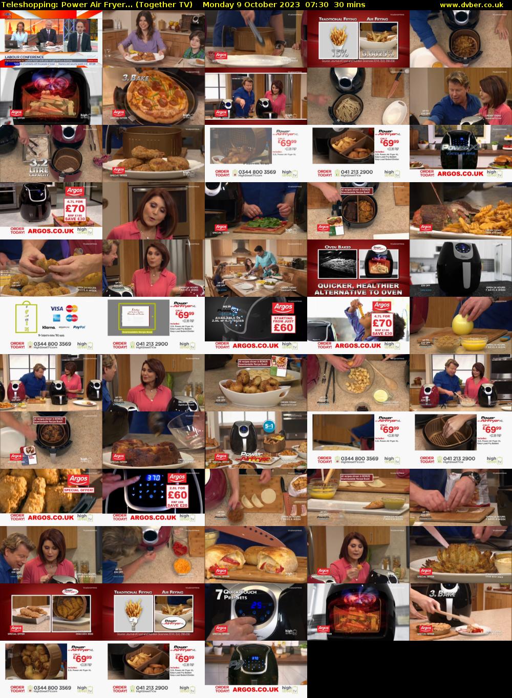Teleshopping: Power Air Fryer... (Together TV) Monday 9 October 2023 07:30 - 08:00