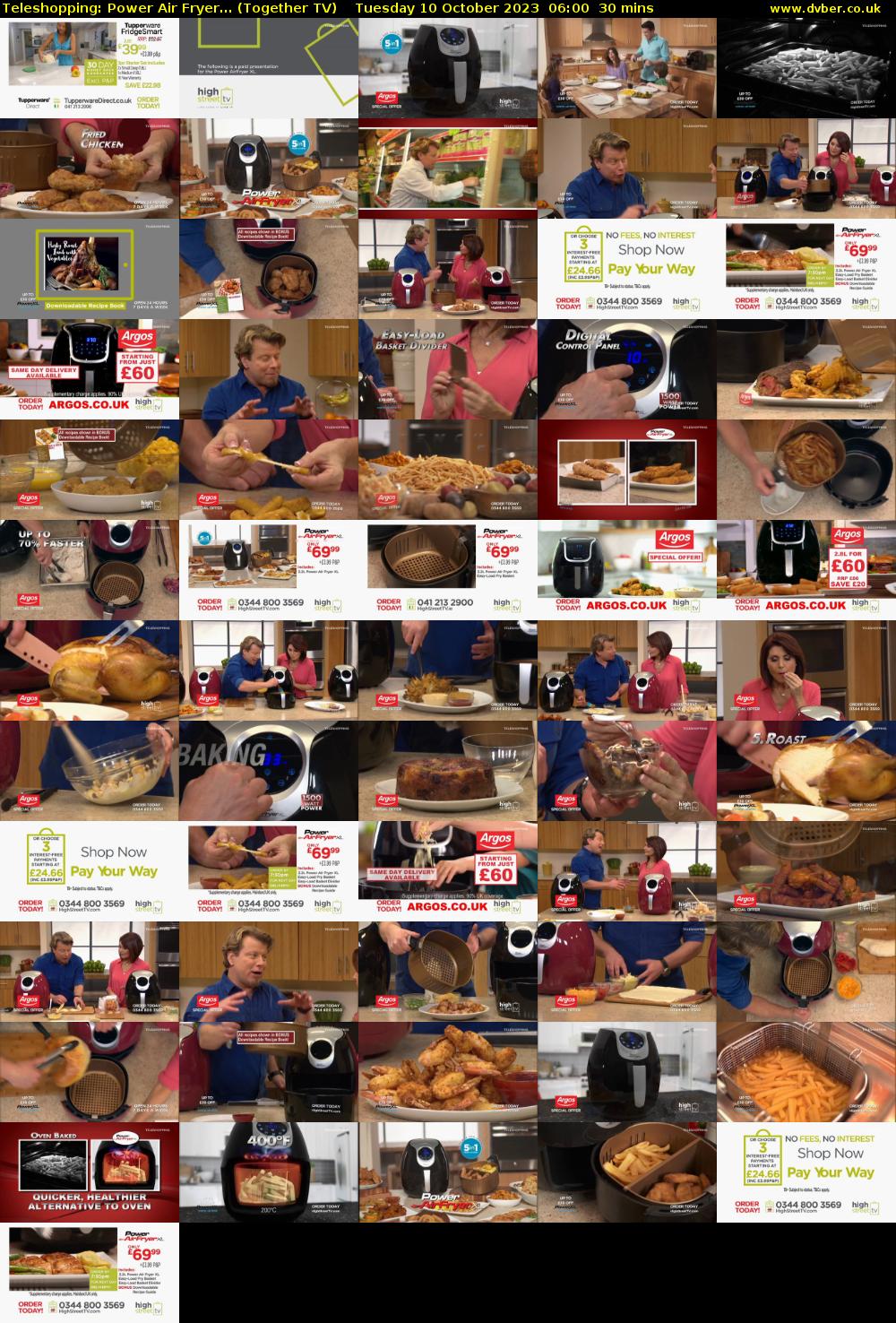 Teleshopping: Power Air Fryer... (Together TV) Tuesday 10 October 2023 06:00 - 06:30
