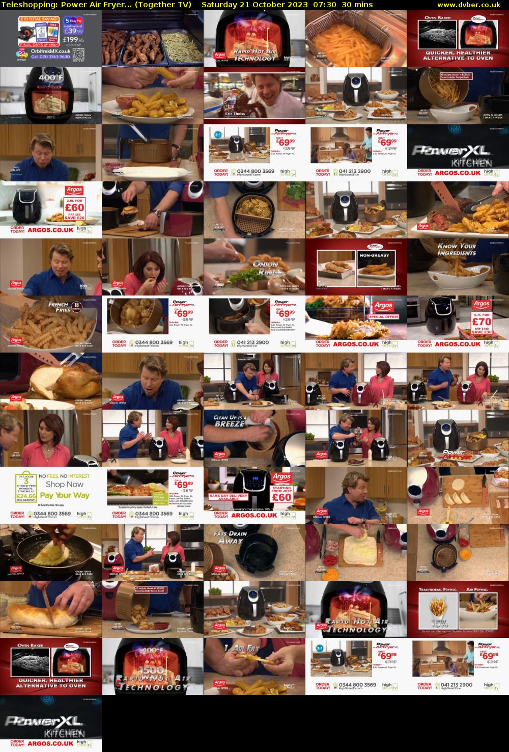Teleshopping: Power Air Fryer... (Together TV) Saturday 21 October 2023 07:30 - 08:00