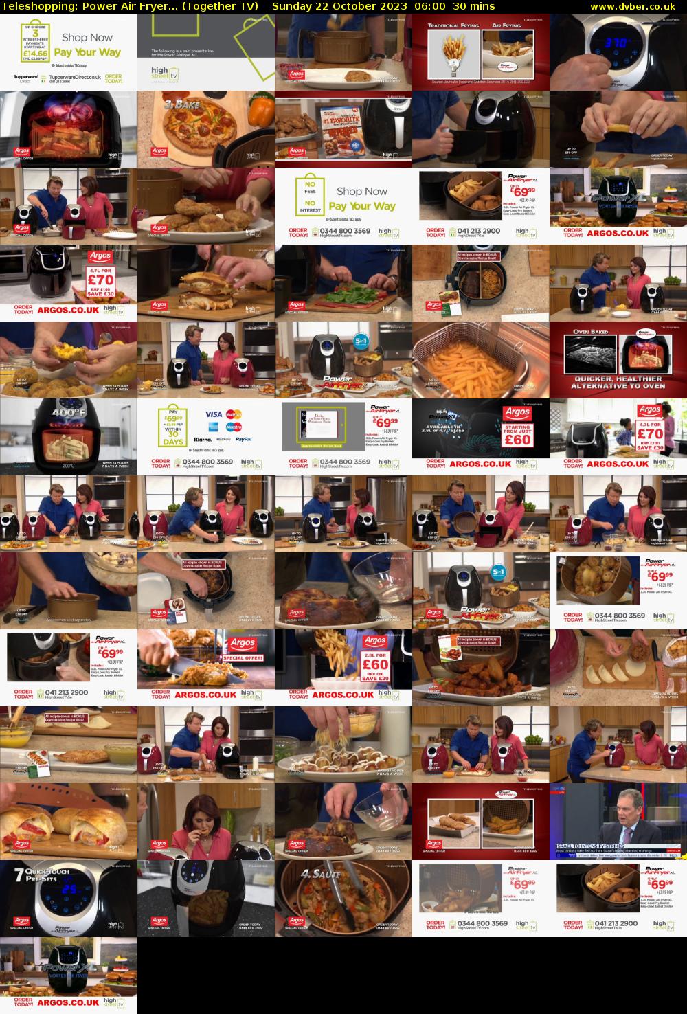 Teleshopping: Power Air Fryer... (Together TV) Sunday 22 October 2023 06:00 - 06:30