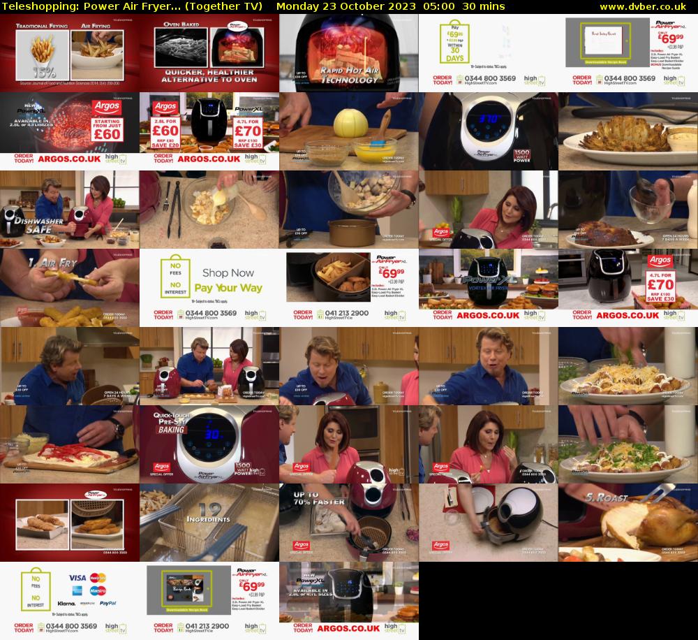 Teleshopping: Power Air Fryer... (Together TV) Monday 23 October 2023 05:00 - 05:30