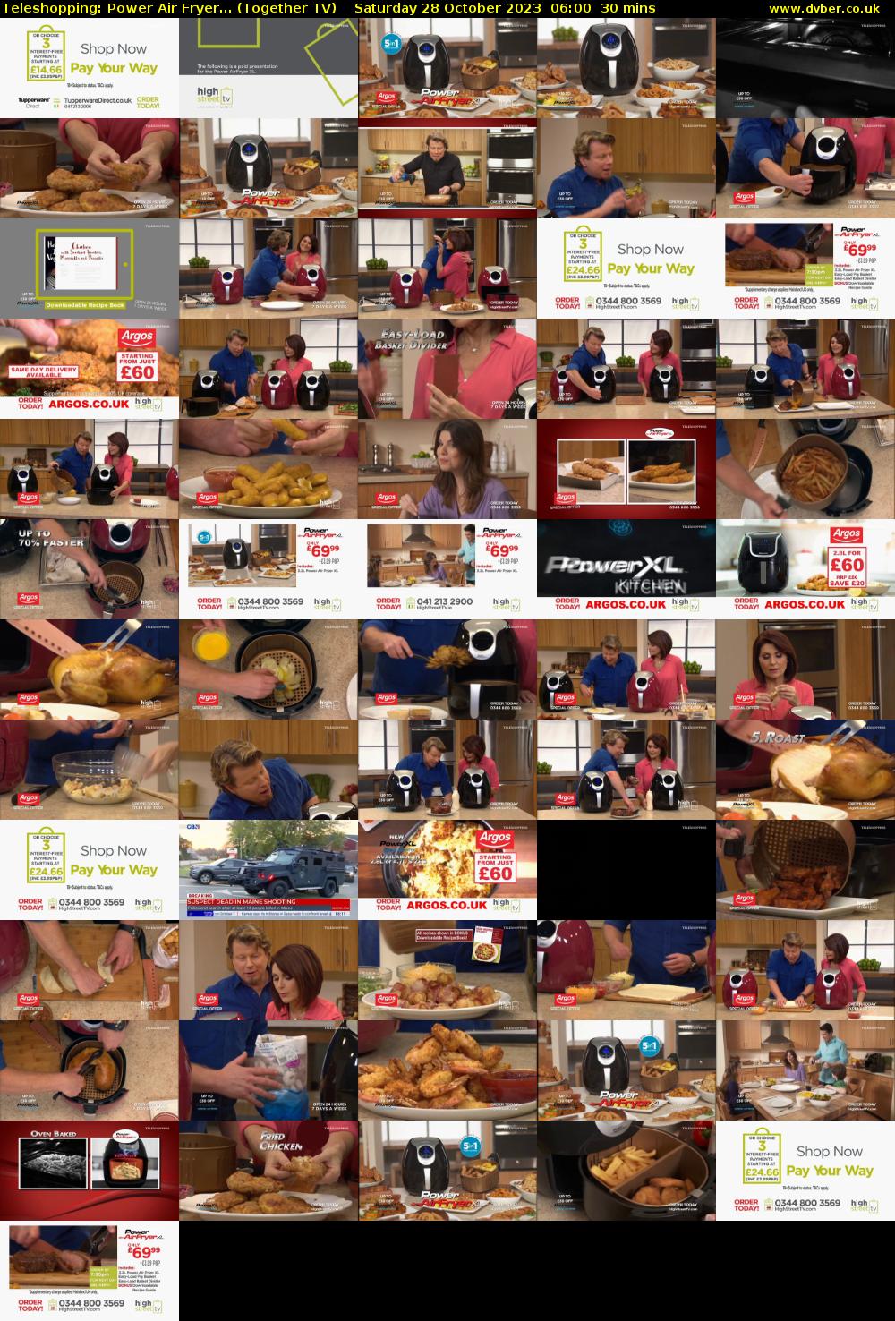 Teleshopping: Power Air Fryer... (Together TV) Saturday 28 October 2023 06:00 - 06:30