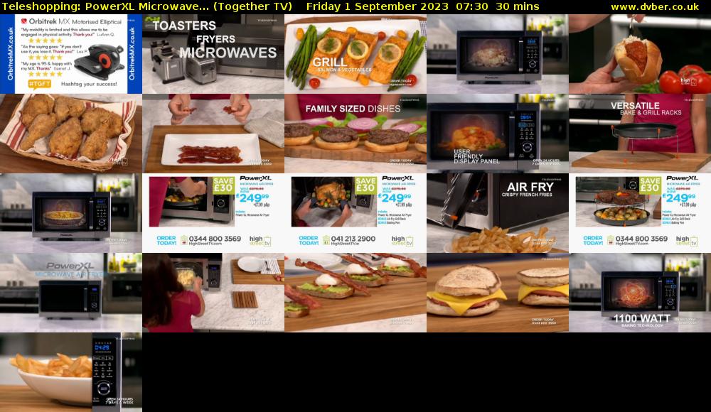 Teleshopping: PowerXL Microwave... (Together TV) Friday 1 September 2023 07:30 - 08:00