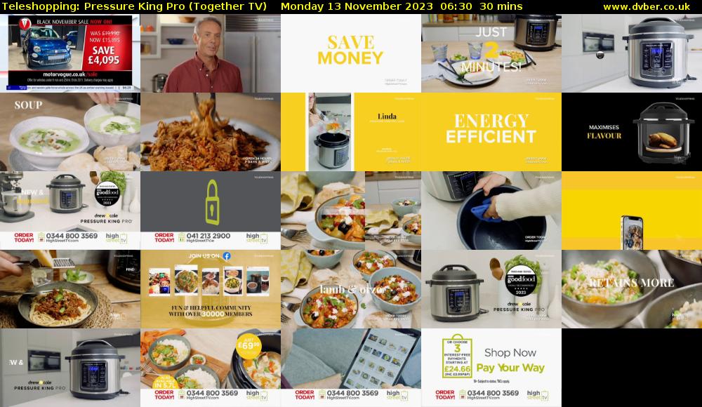 Teleshopping: Pressure King Pro (Together TV) Monday 13 November 2023 06:30 - 07:00