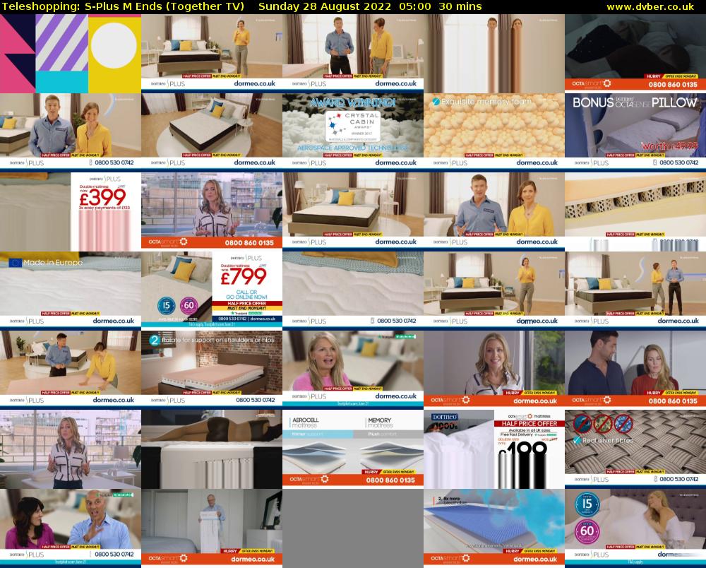 Teleshopping: S-Plus M Ends (Together TV) Sunday 28 August 2022 05:00 - 05:30