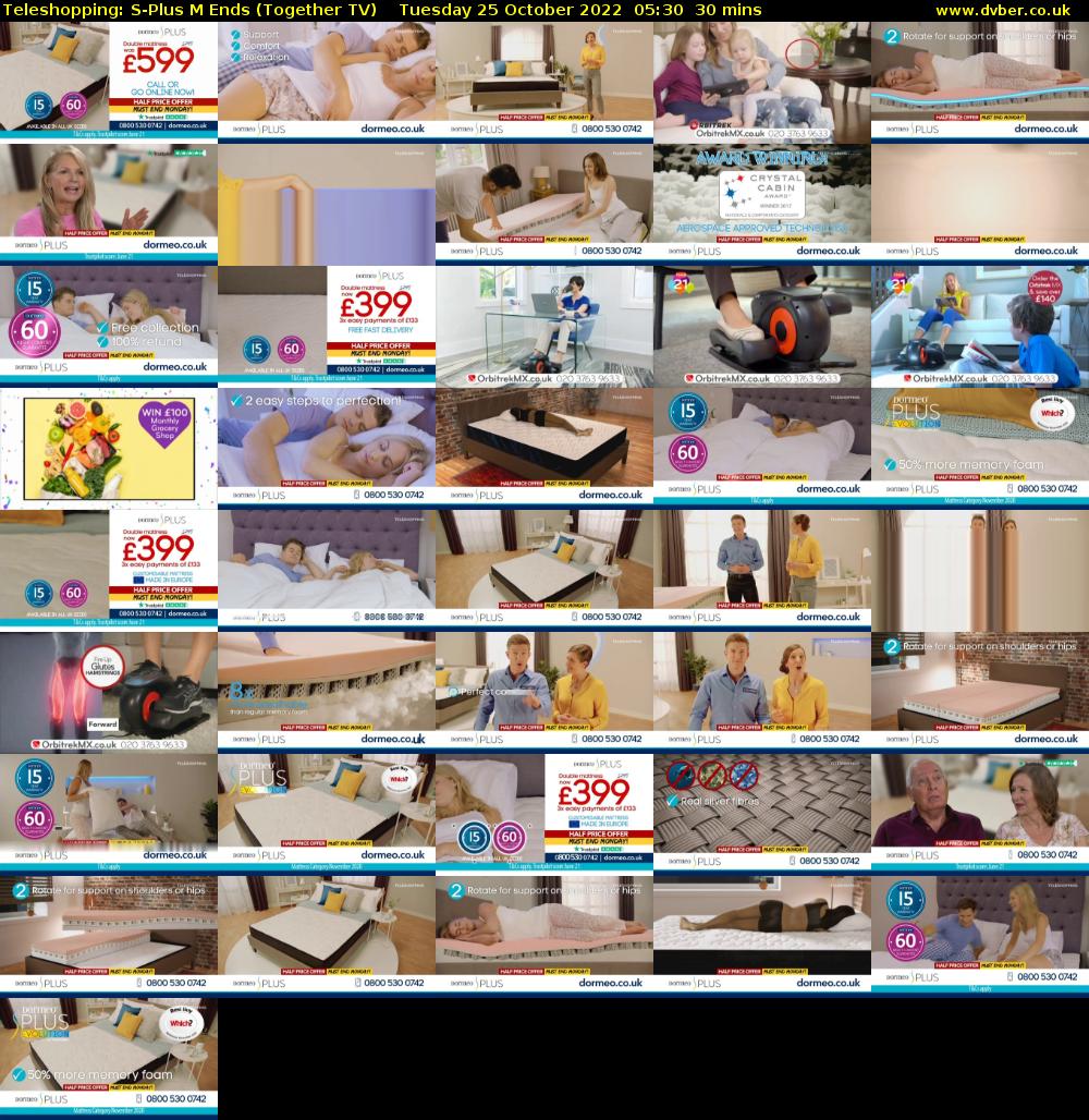 Teleshopping: S-Plus M Ends (Together TV) Tuesday 25 October 2022 05:30 - 06:00
