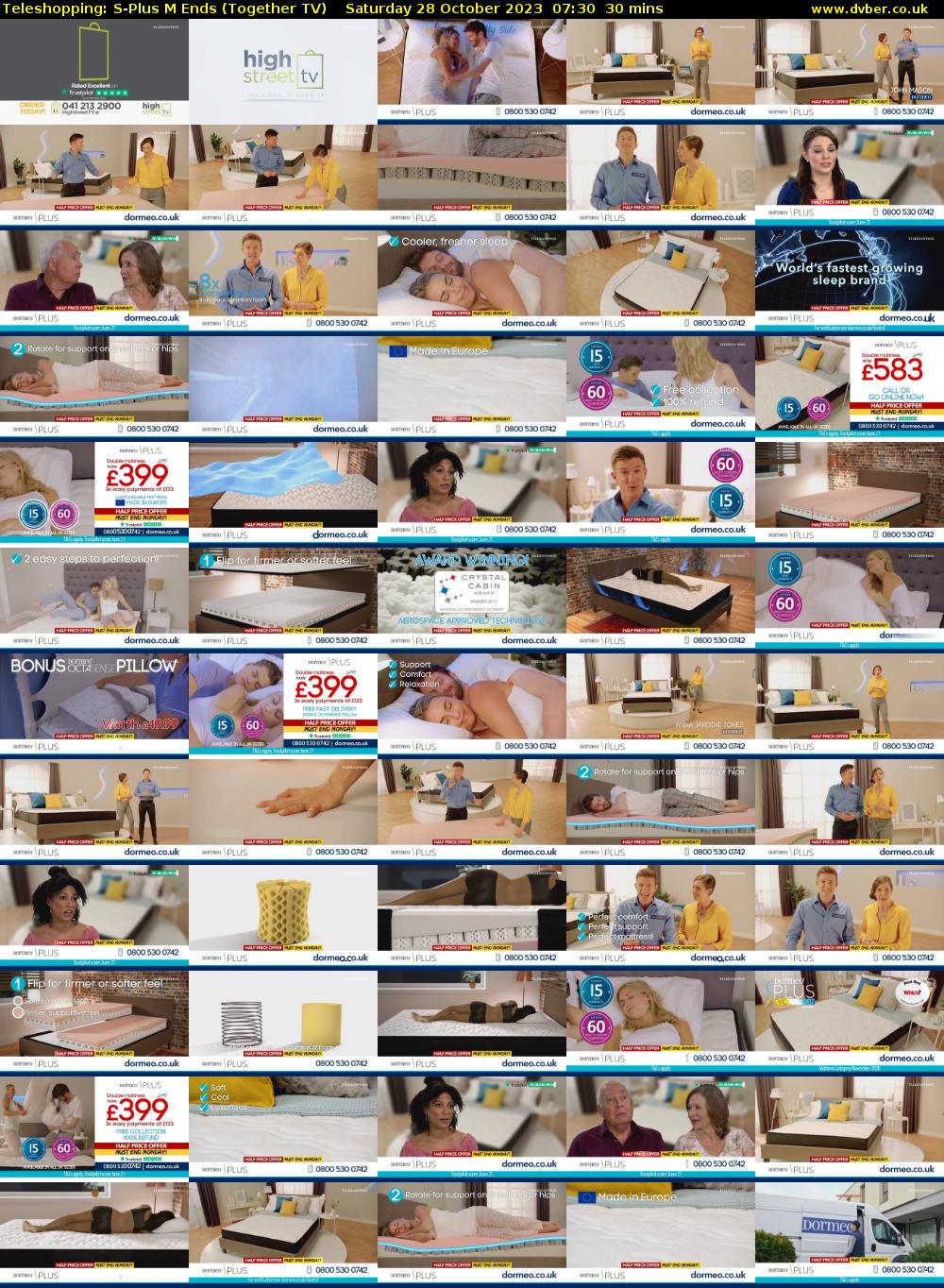 Teleshopping: S-Plus M Ends (Together TV) Saturday 28 October 2023 07:30 - 08:00