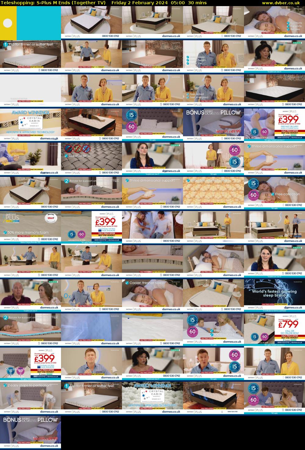 Teleshopping: S-Plus M Ends (Together TV) Friday 2 February 2024 05:00 - 05:30