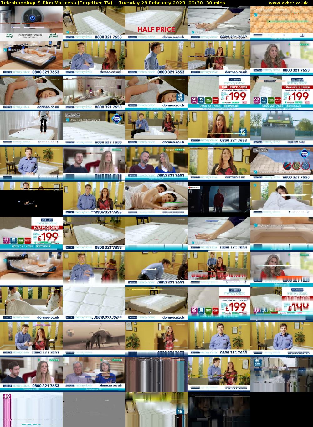 Teleshopping: S-Plus Mattress (Together TV) Tuesday 28 February 2023 09:30 - 10:00