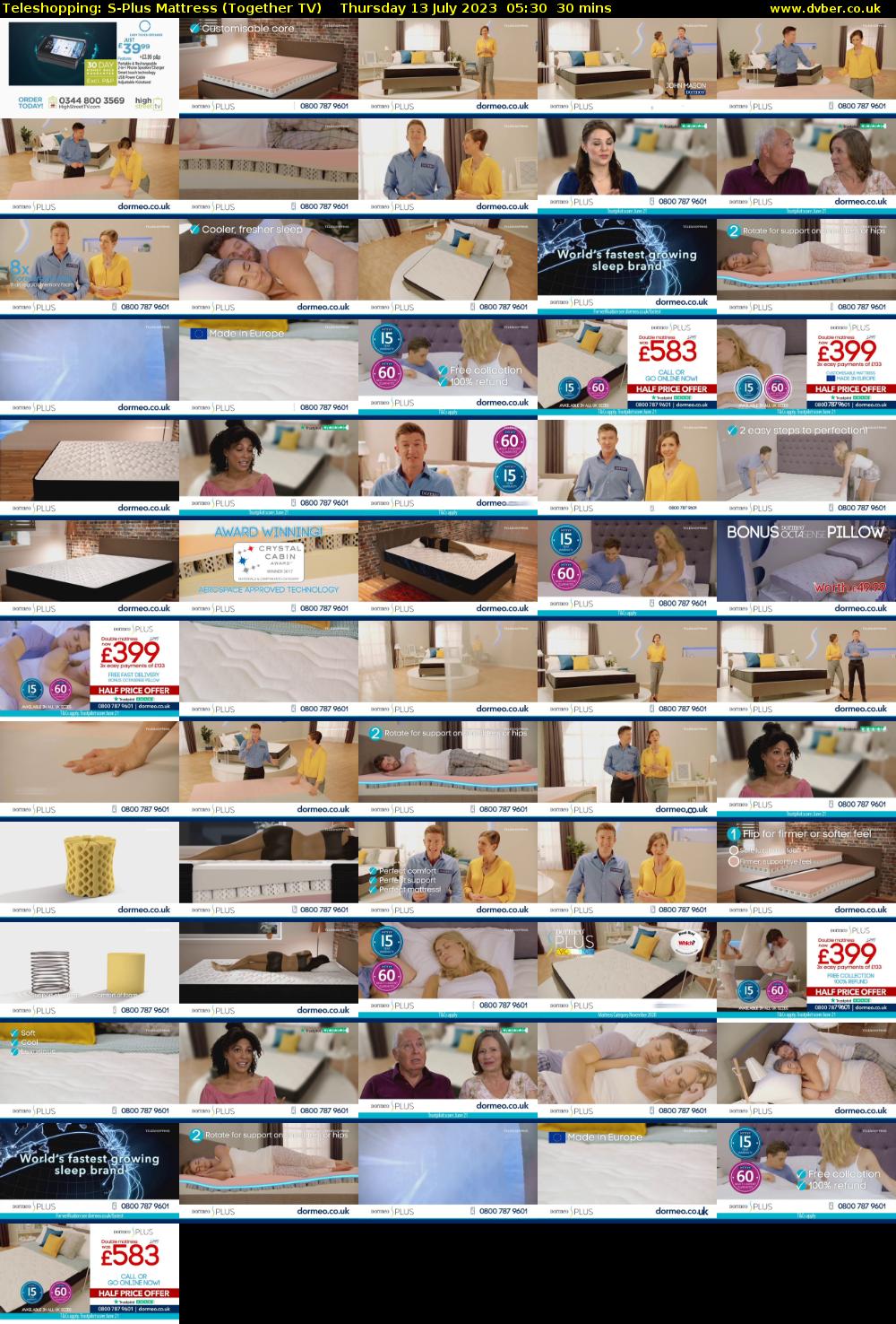 Teleshopping: S-Plus Mattress (Together TV) Thursday 13 July 2023 05:30 - 06:00