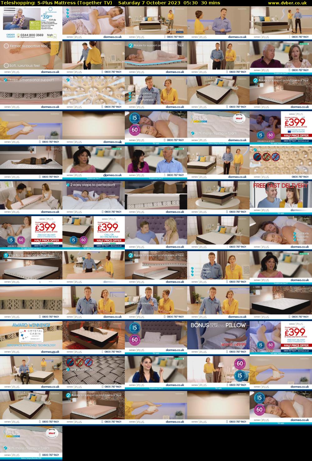 Teleshopping: S-Plus Mattress (Together TV) Saturday 7 October 2023 05:30 - 06:00