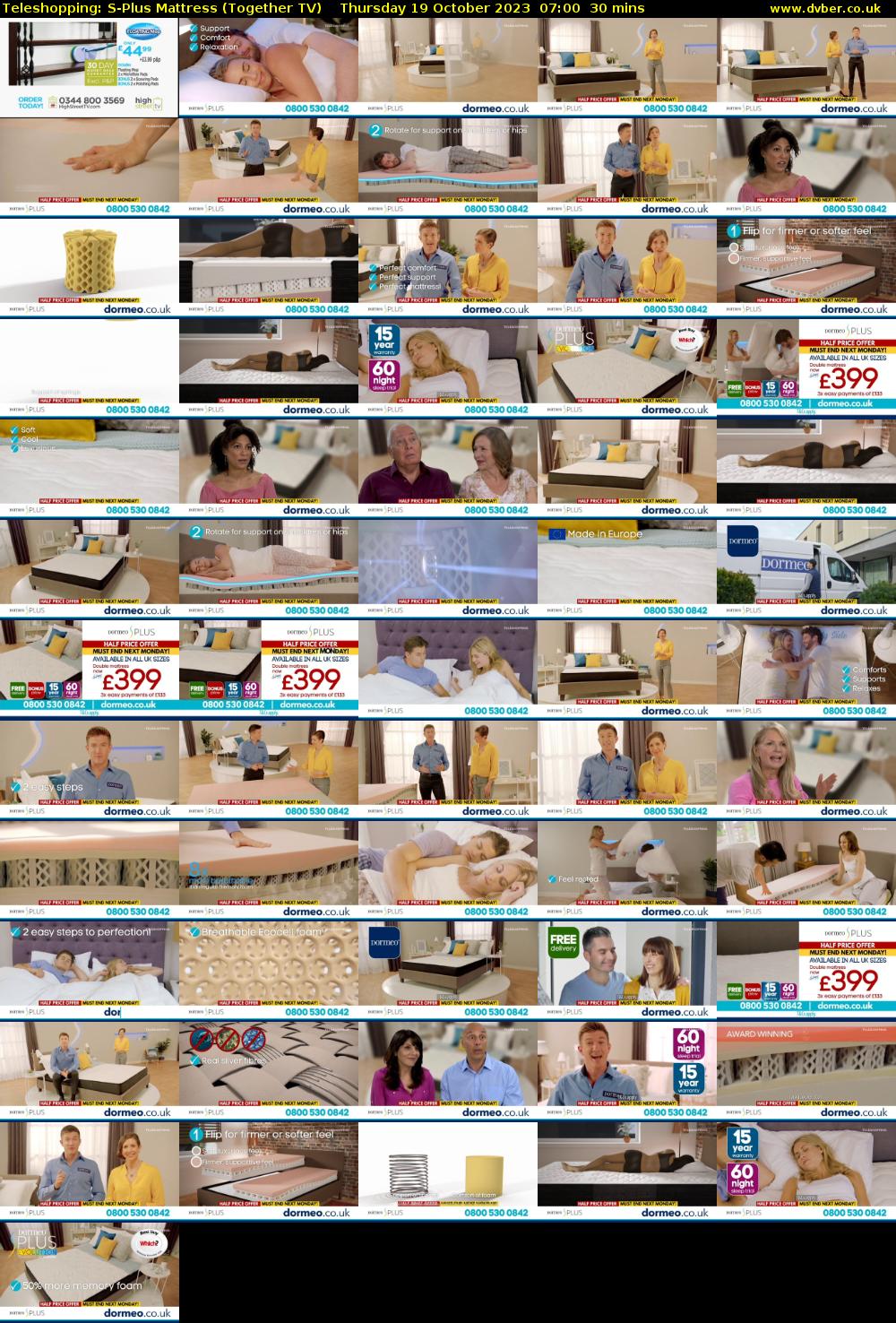 Teleshopping: S-Plus Mattress (Together TV) Thursday 19 October 2023 07:00 - 07:30