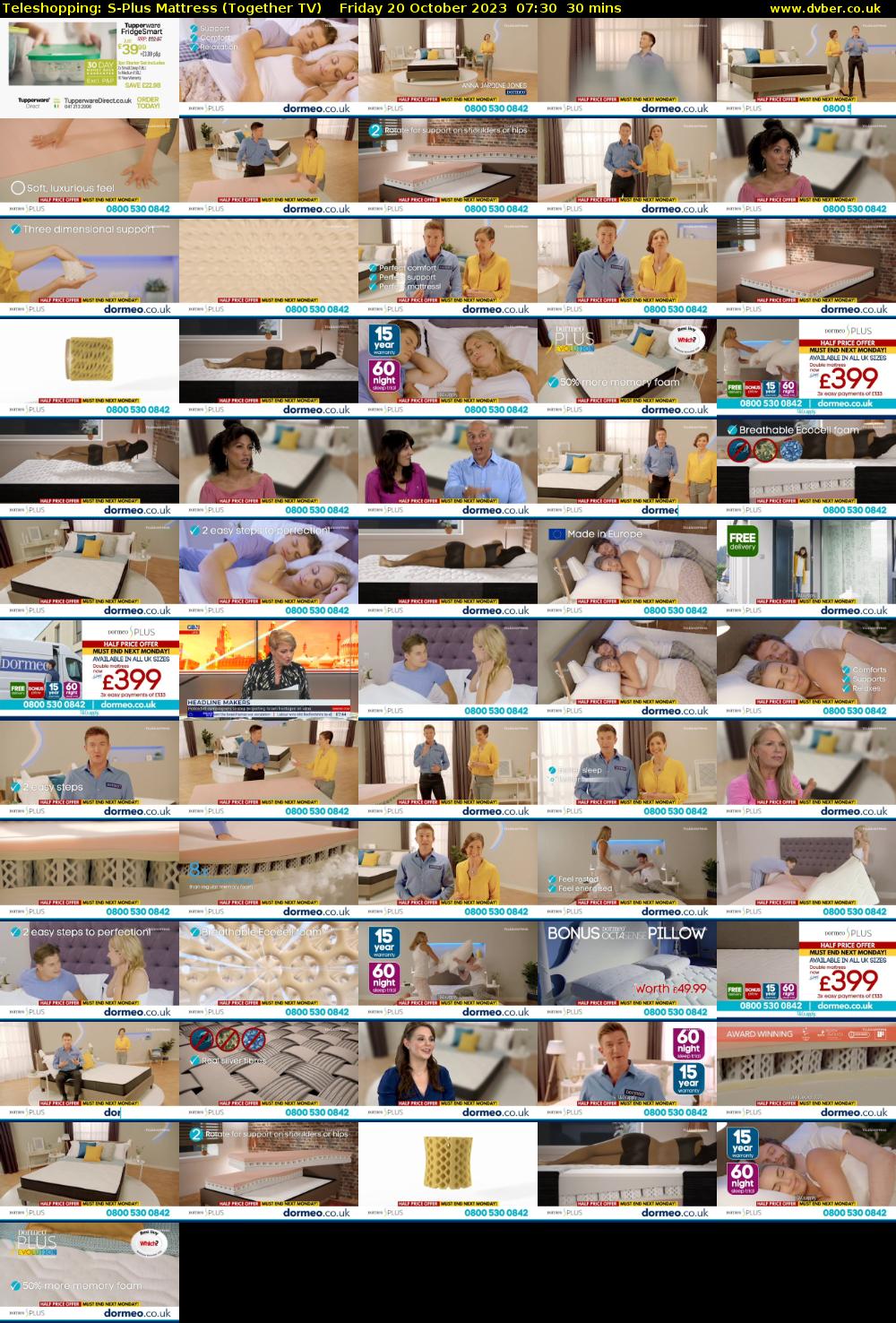 Teleshopping: S-Plus Mattress (Together TV) Friday 20 October 2023 07:30 - 08:00