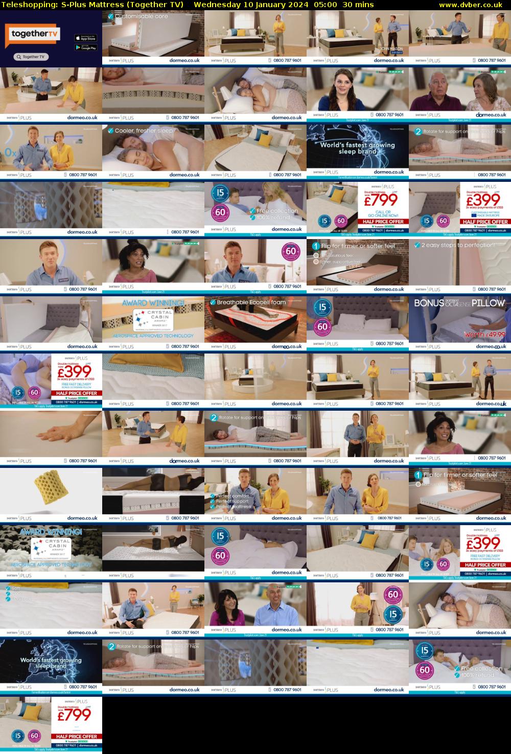 Teleshopping: S-Plus Mattress (Together TV) Wednesday 10 January 2024 05:00 - 05:30