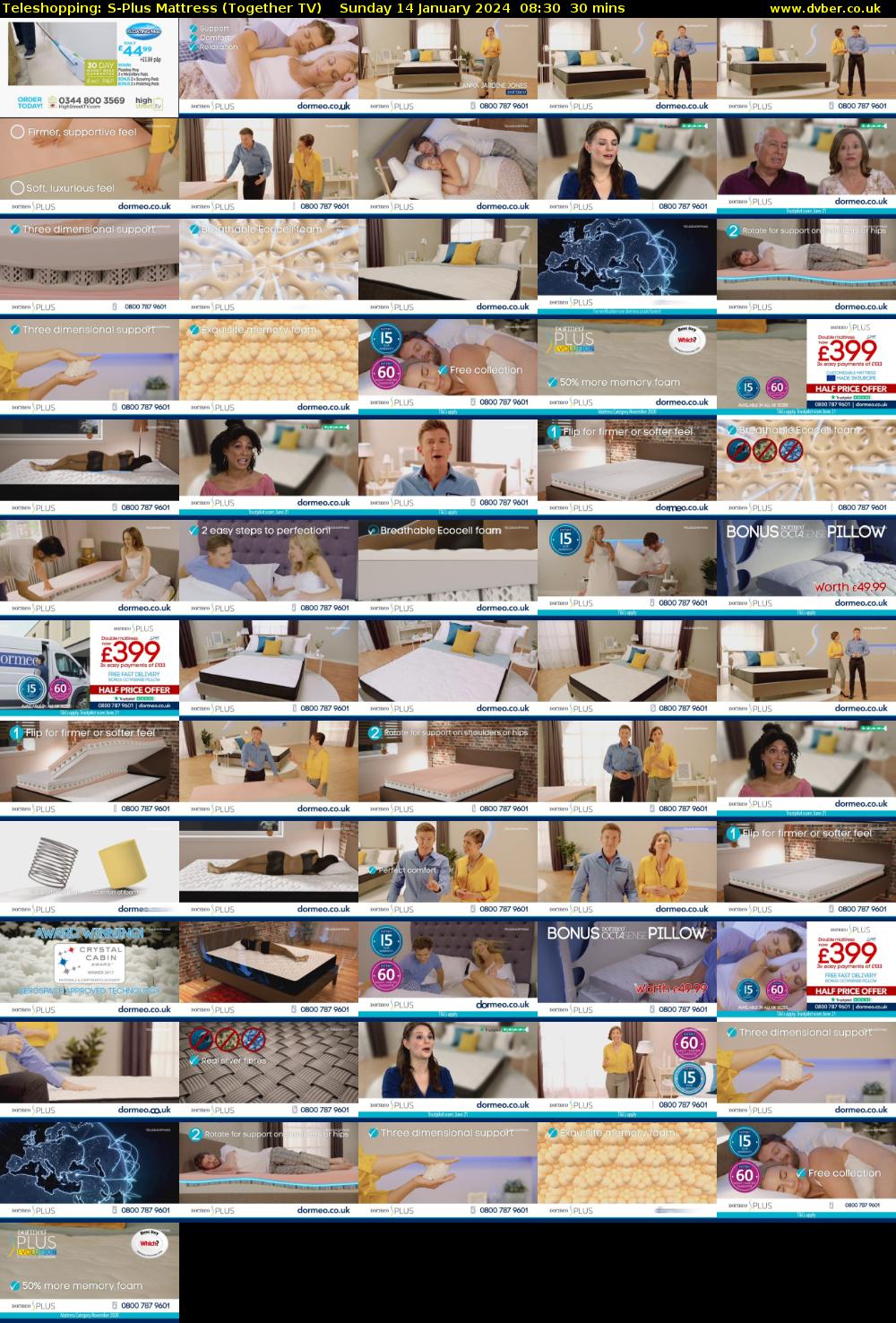 Teleshopping: S-Plus Mattress (Together TV) Sunday 14 January 2024 08:30 - 09:00