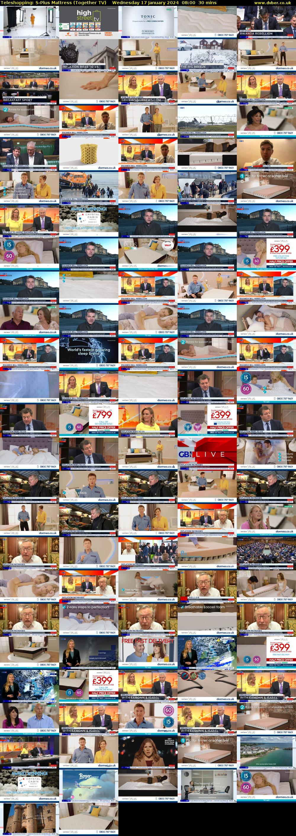 Teleshopping: S-Plus Mattress (Together TV) Wednesday 17 January 2024 08:00 - 08:30