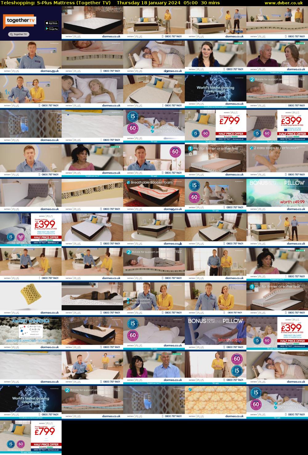 Teleshopping: S-Plus Mattress (Together TV) Thursday 18 January 2024 05:00 - 05:30