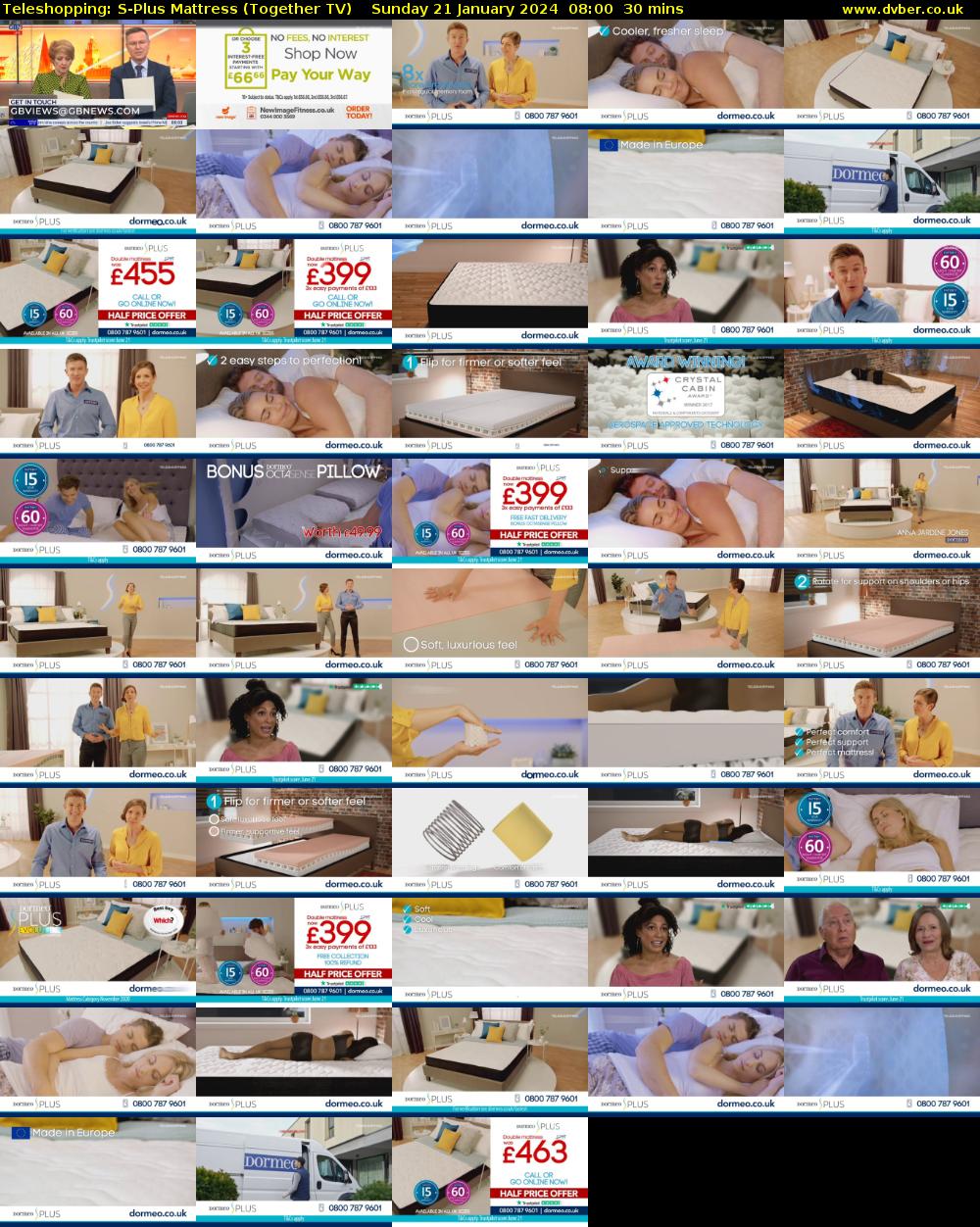 Teleshopping: S-Plus Mattress (Together TV) Sunday 21 January 2024 08:00 - 08:30