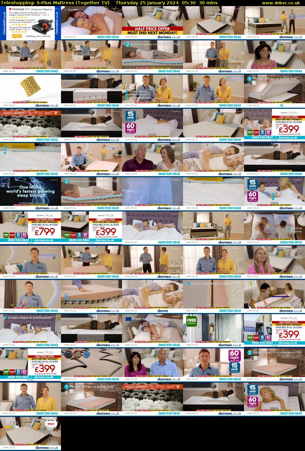 Teleshopping: S-Plus Mattress (Together TV) Thursday 25 January 2024 05:30 - 06:00