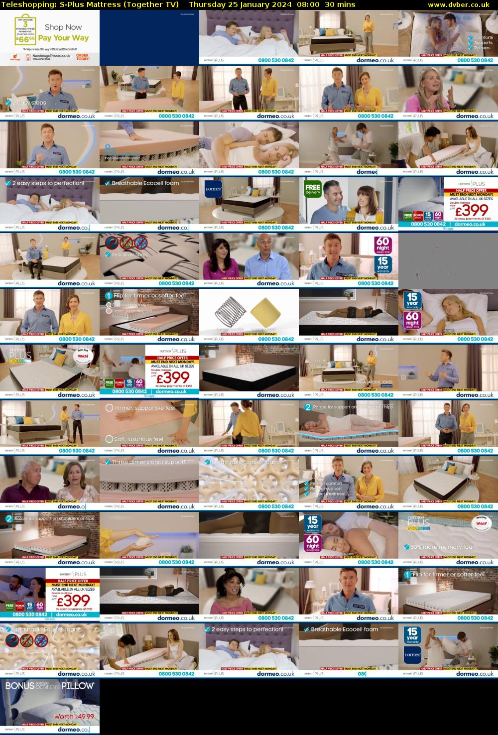Teleshopping: S-Plus Mattress (Together TV) Thursday 25 January 2024 08:00 - 08:30