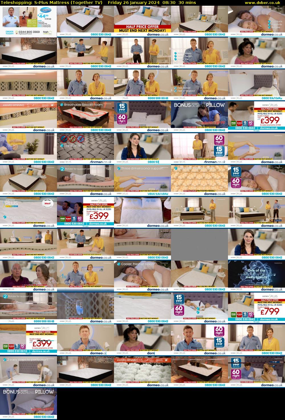 Teleshopping: S-Plus Mattress (Together TV) Friday 26 January 2024 08:30 - 09:00