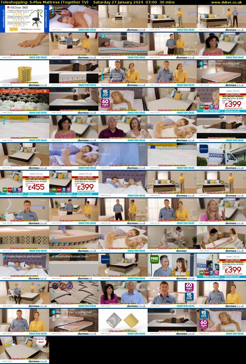 Teleshopping: S-Plus Mattress (Together TV) Saturday 27 January 2024 07:00 - 07:30