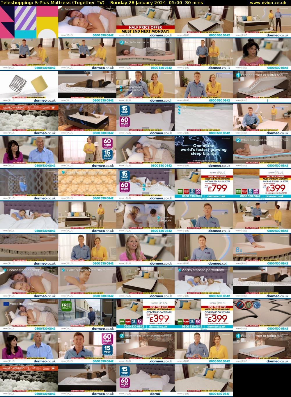 Teleshopping: S-Plus Mattress (Together TV) Sunday 28 January 2024 05:00 - 05:30