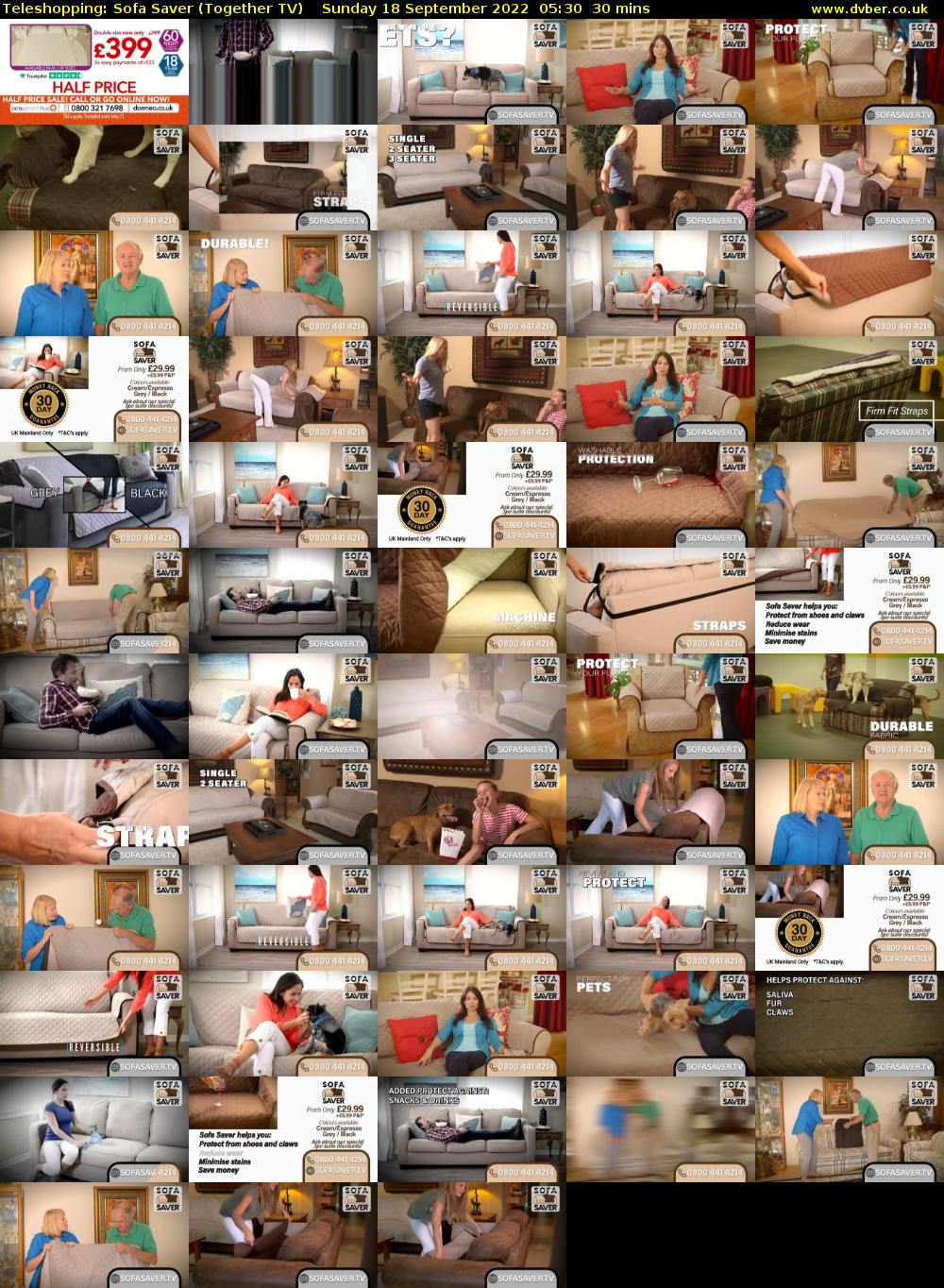 Teleshopping: Sofa Saver (Together TV) Sunday 18 September 2022 05:30 - 06:00