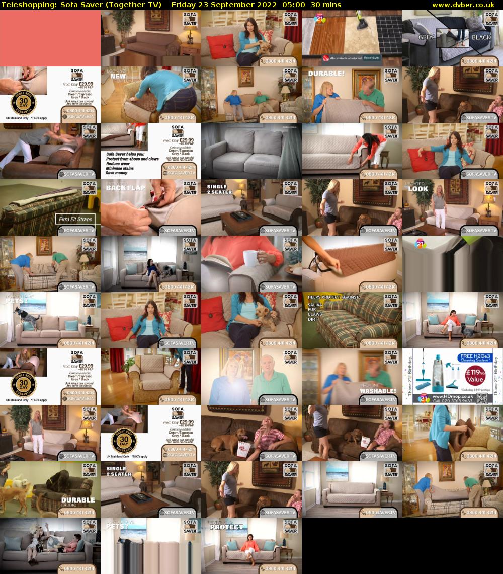 Teleshopping: Sofa Saver (Together TV) Friday 23 September 2022 05:00 - 05:30