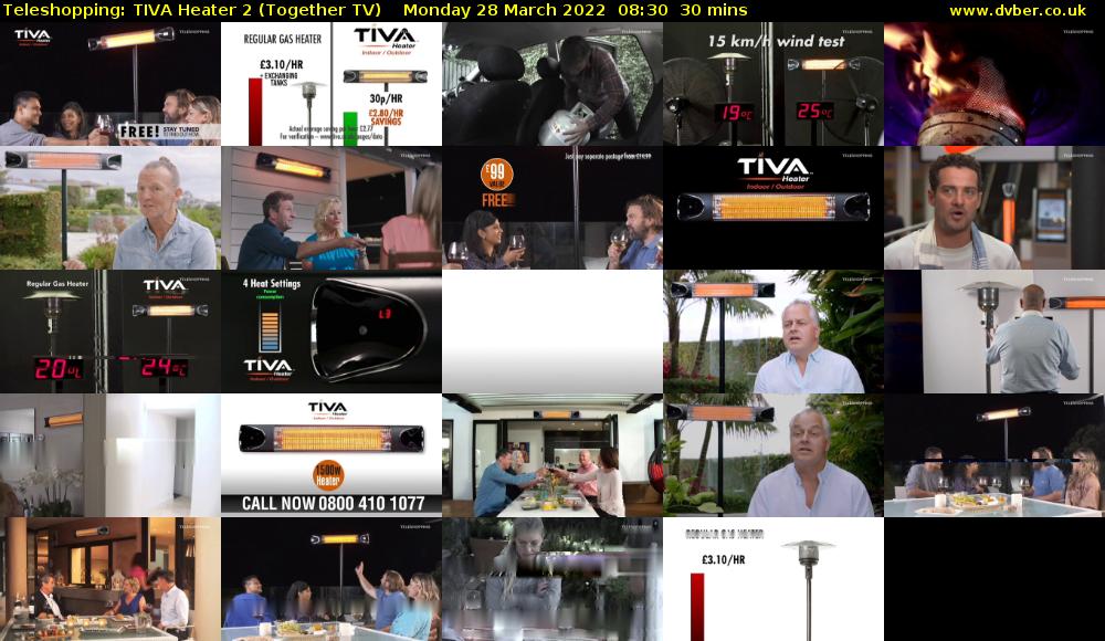 Teleshopping: TIVA Heater 2 (Together TV) Monday 28 March 2022 08:30 - 09:00