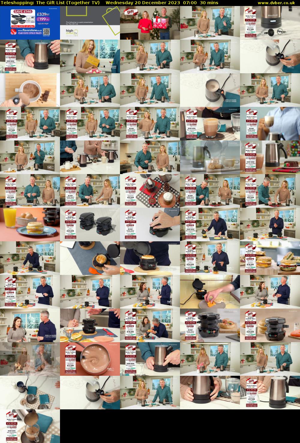 Teleshopping: The Gift List (Together TV) Wednesday 20 December 2023 07:00 - 07:30