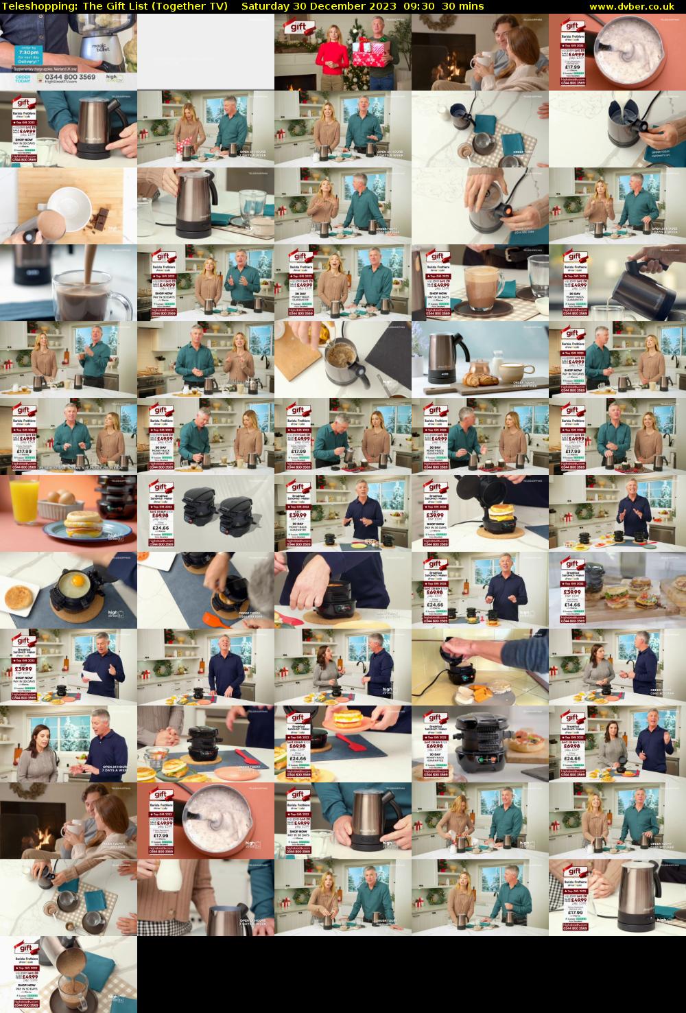 Teleshopping: The Gift List (Together TV) Saturday 30 December 2023 09:30 - 10:00