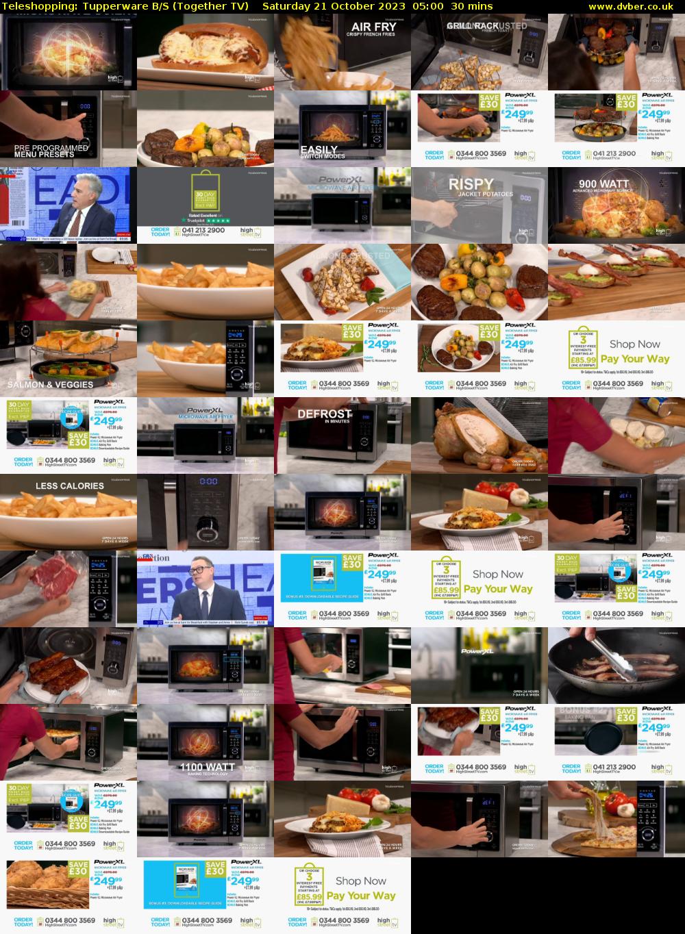 Teleshopping: Tupperware B/S (Together TV) Saturday 21 October 2023 05:00 - 05:30