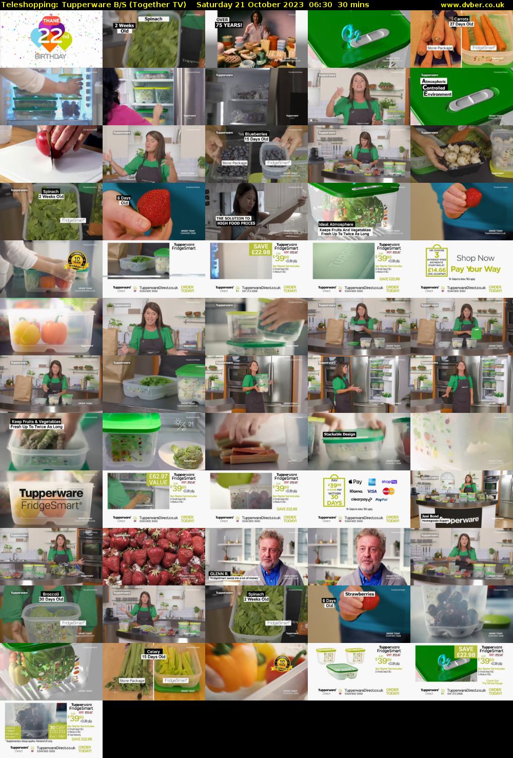 Teleshopping: Tupperware B/S (Together TV) Saturday 21 October 2023 06:30 - 07:00
