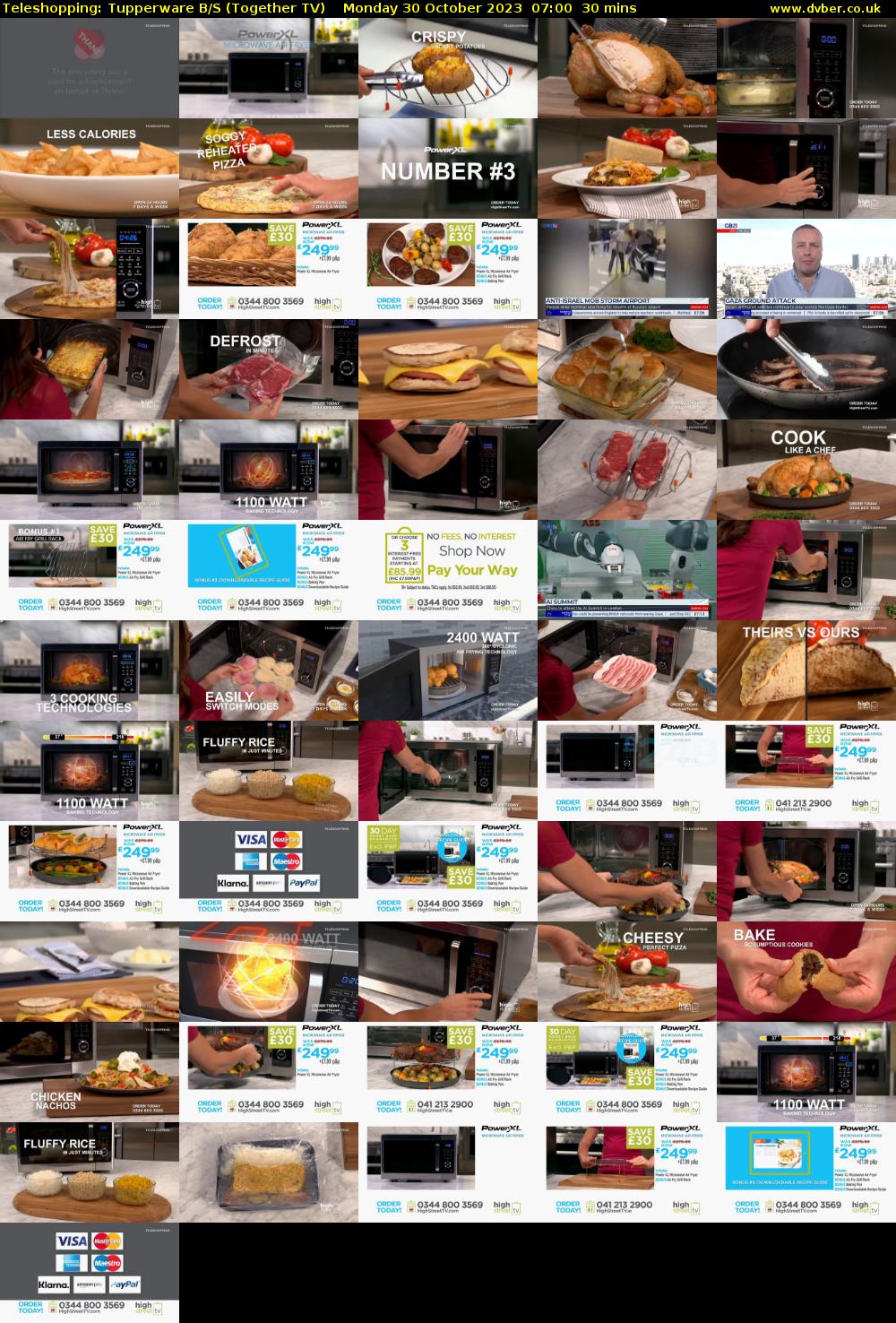 Teleshopping: Tupperware B/S (Together TV) Monday 30 October 2023 07:00 - 07:30