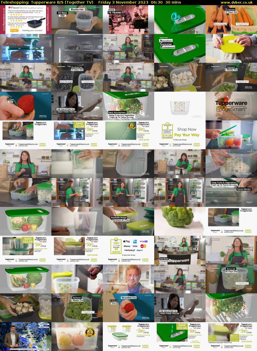 Teleshopping: Tupperware B/S (Together TV) Friday 3 November 2023 06:30 - 07:00