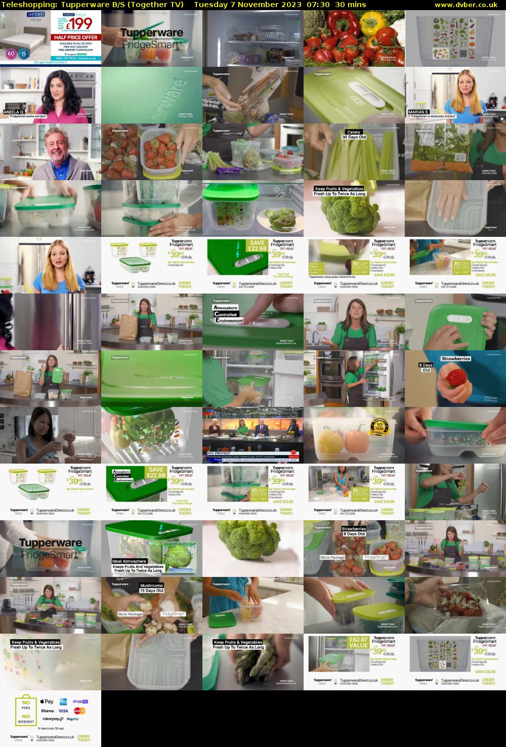 Teleshopping: Tupperware B/S (Together TV) Tuesday 7 November 2023 07:30 - 08:00