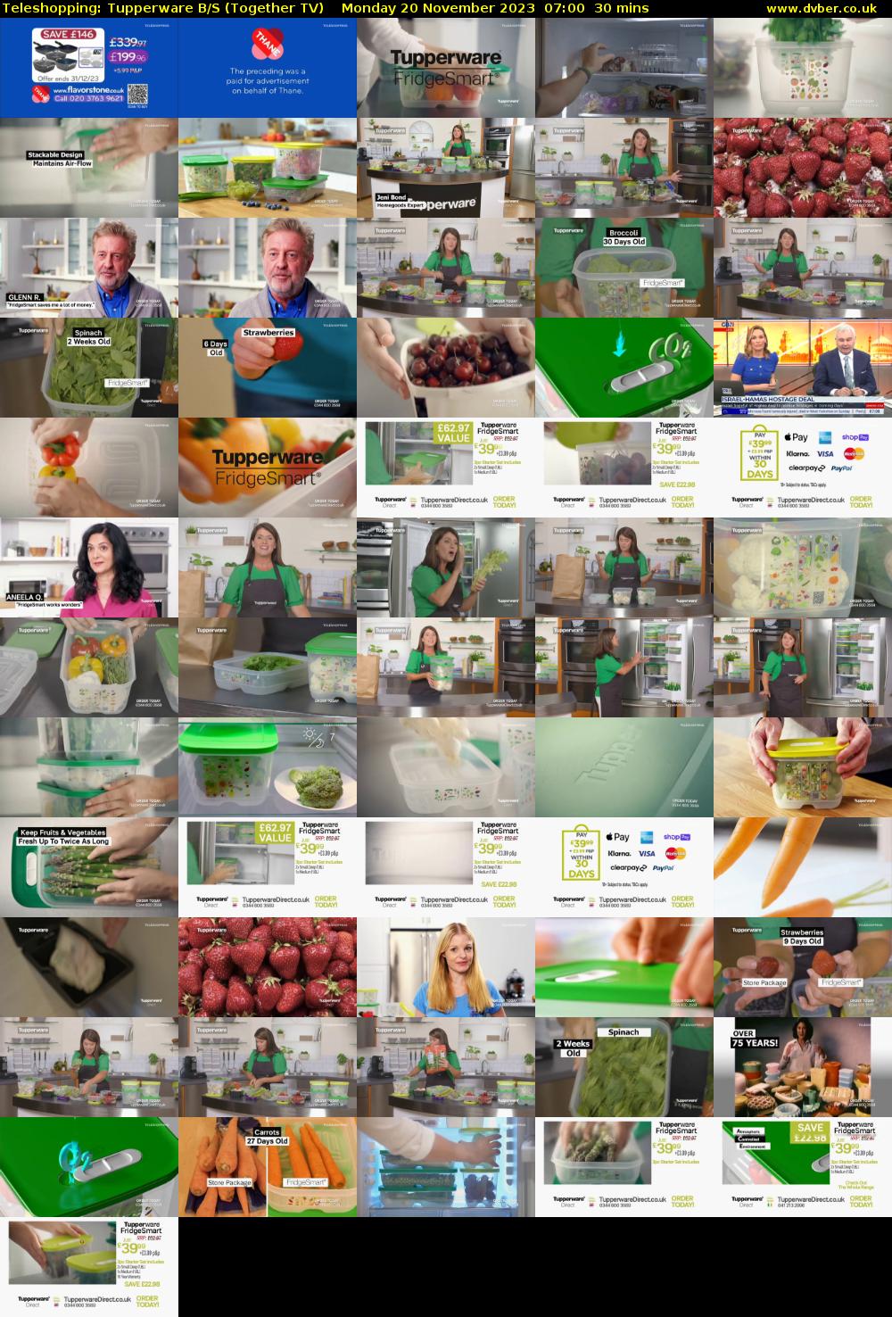 Teleshopping: Tupperware B/S (Together TV) Monday 20 November 2023 07:00 - 07:30