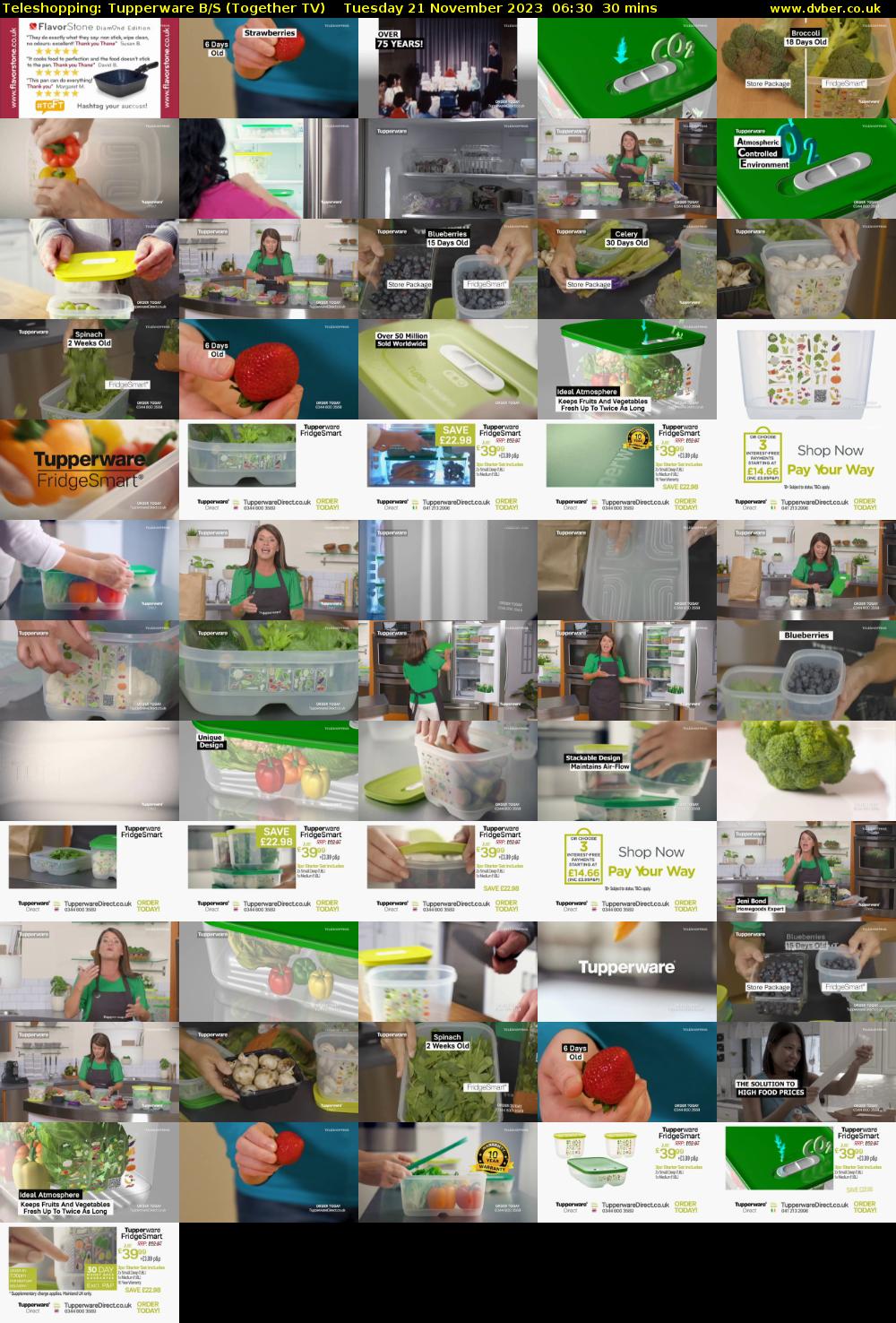 Teleshopping: Tupperware B/S (Together TV) Tuesday 21 November 2023 06:30 - 07:00