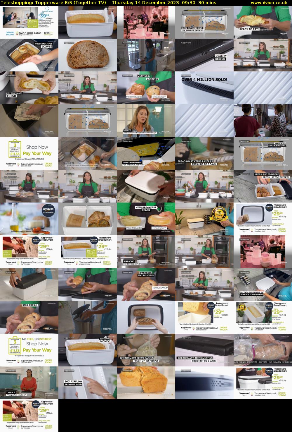 Teleshopping: Tupperware B/S (Together TV) Thursday 14 December 2023 09:30 - 10:00