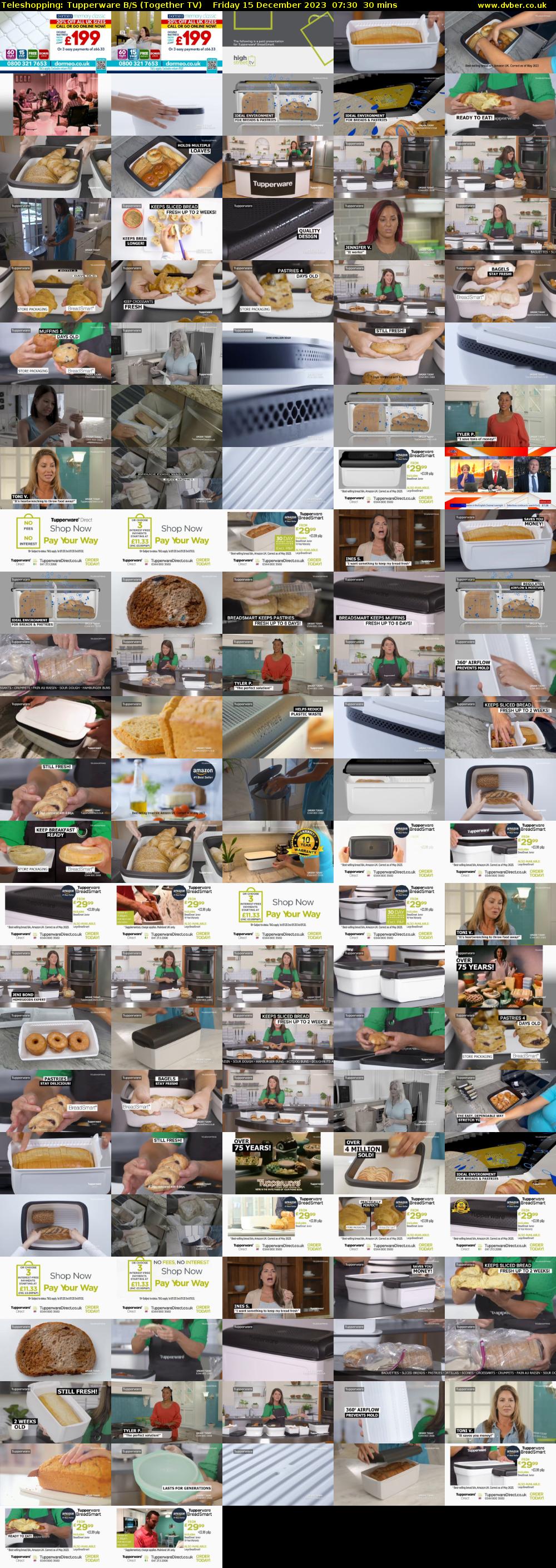 Teleshopping: Tupperware B/S (Together TV) Friday 15 December 2023 07:30 - 08:00