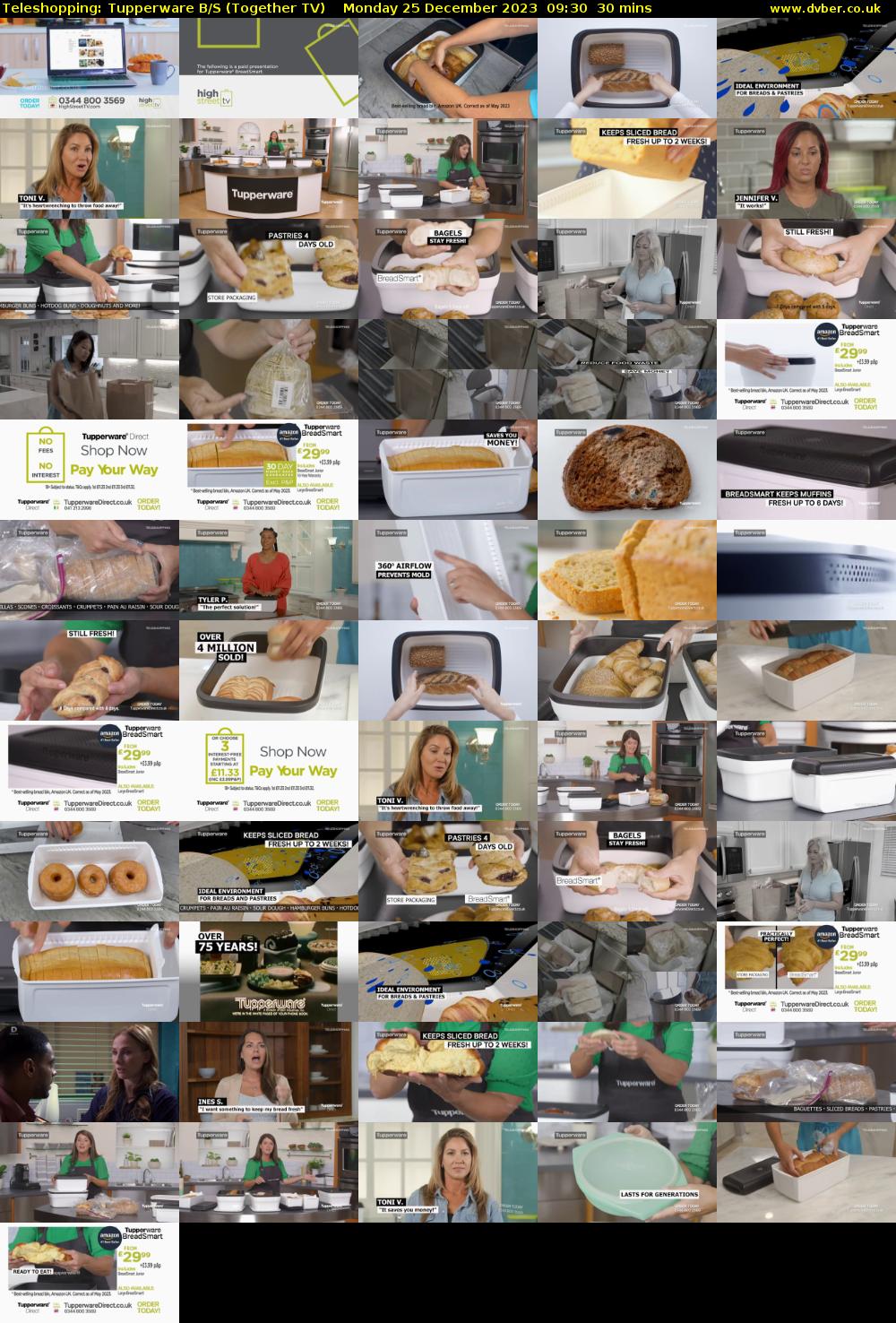 Teleshopping: Tupperware B/S (Together TV) Monday 25 December 2023 09:30 - 10:00