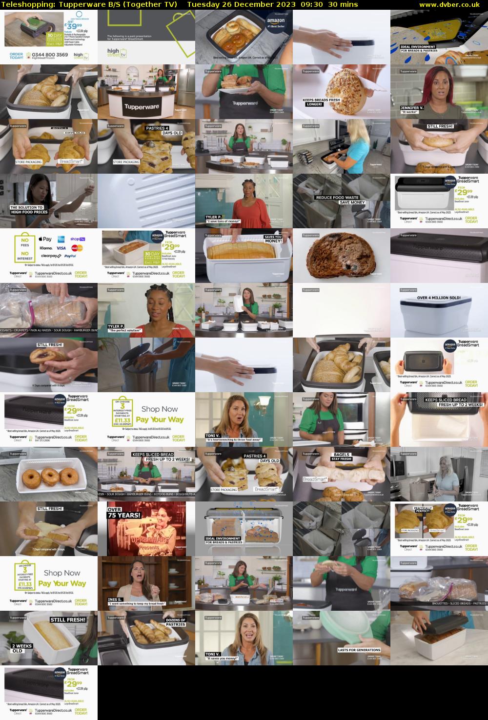 Teleshopping: Tupperware B/S (Together TV) Tuesday 26 December 2023 09:30 - 10:00