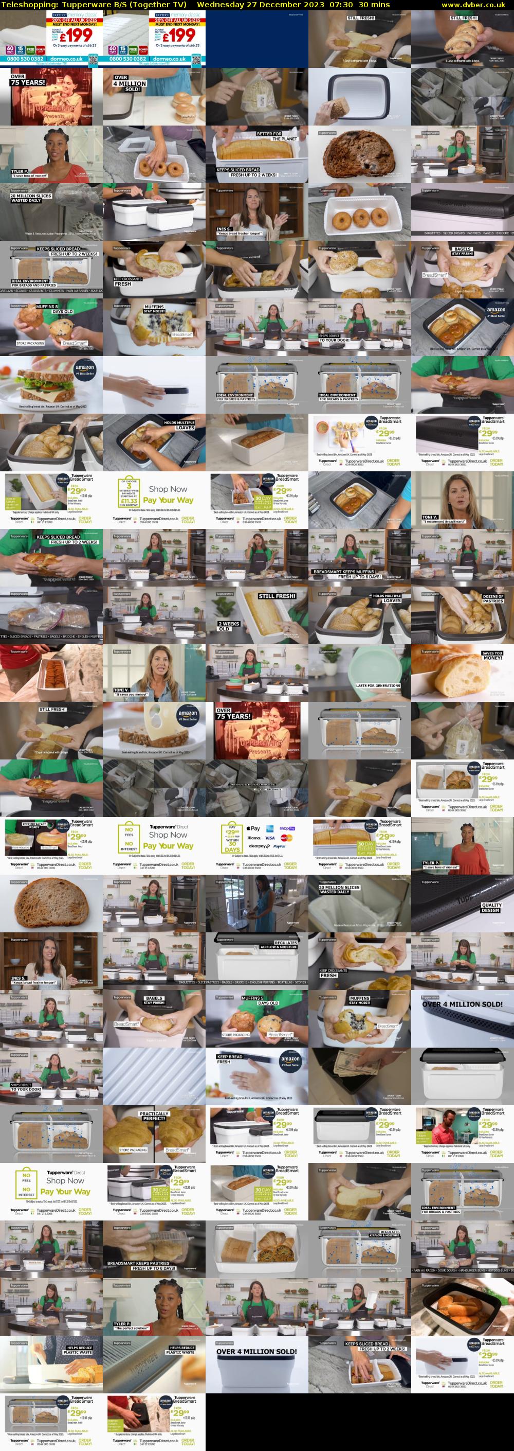 Teleshopping: Tupperware B/S (Together TV) Wednesday 27 December 2023 07:30 - 08:00