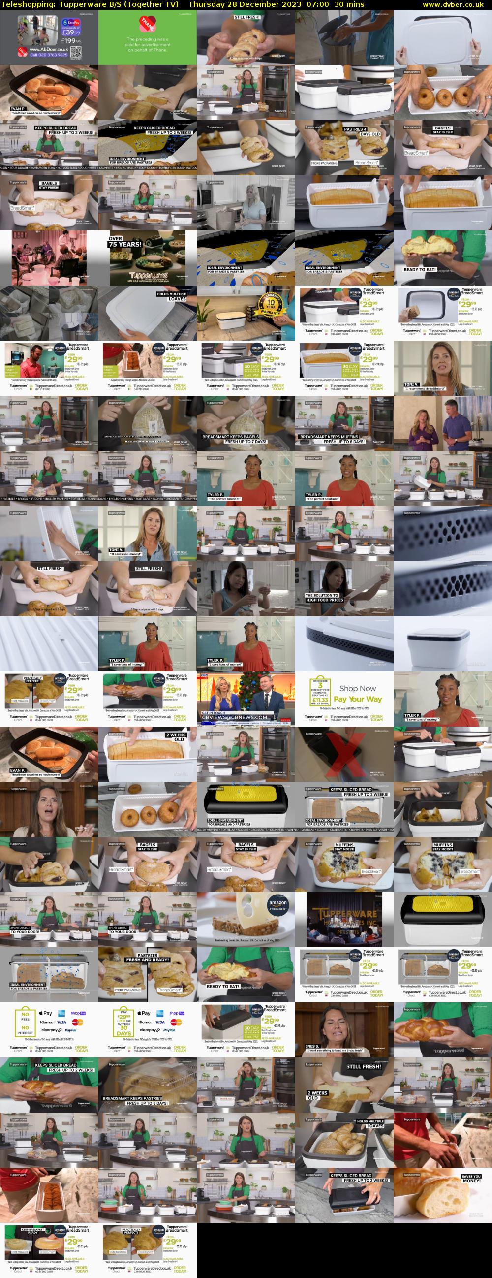 Teleshopping: Tupperware B/S (Together TV) Thursday 28 December 2023 07:00 - 07:30