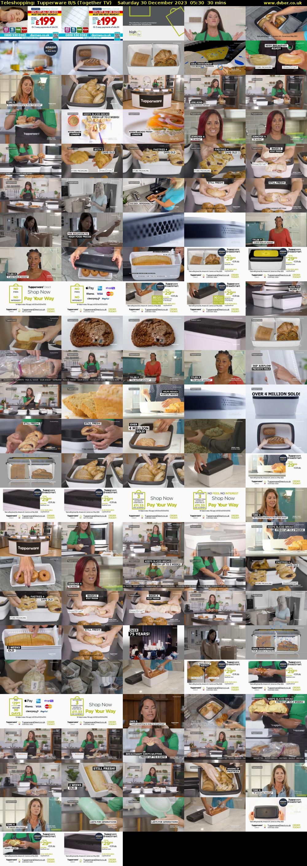 Teleshopping: Tupperware B/S (Together TV) Saturday 30 December 2023 05:30 - 06:00
